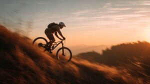 A boy is running bicycle