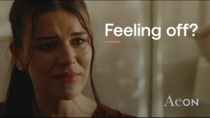 Close up of women's face struggling